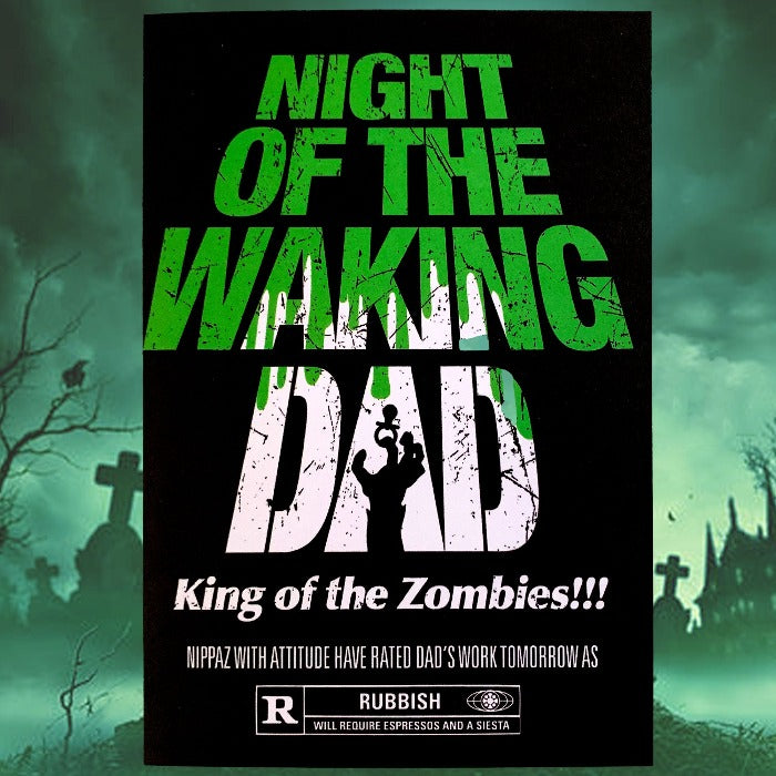 Night Of The Waking Dad Baby Card