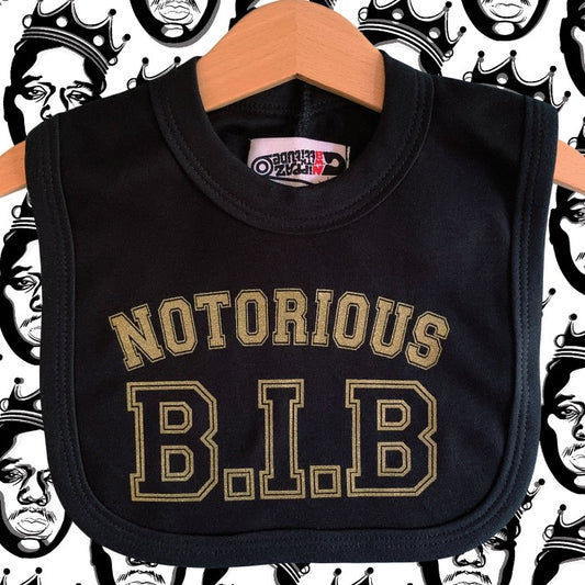 Notorious B.I.B Baby Bib (Black & Gold)