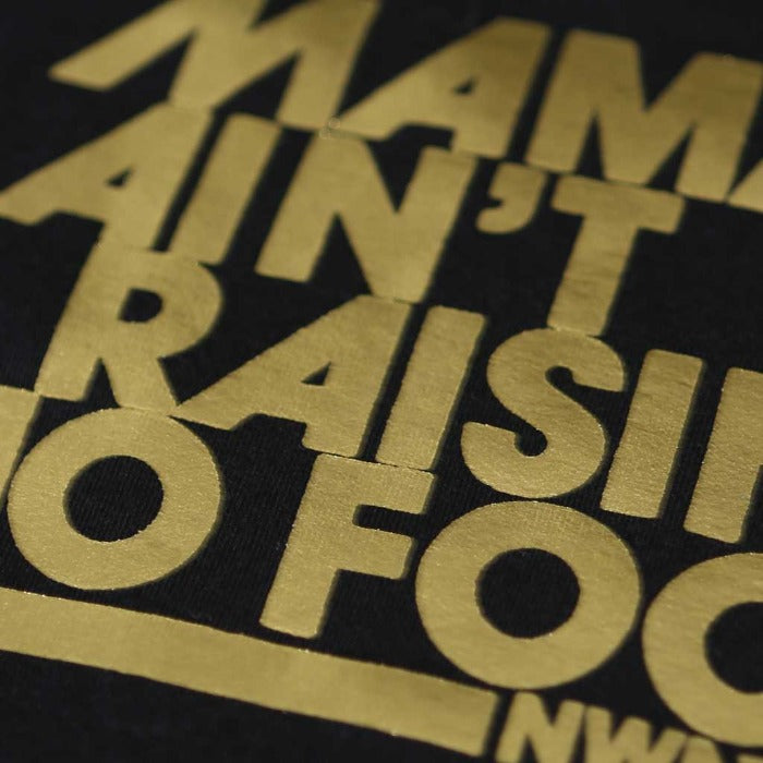 Mama Ain't Raisin' No Fool Kids T-Shirt (Black)