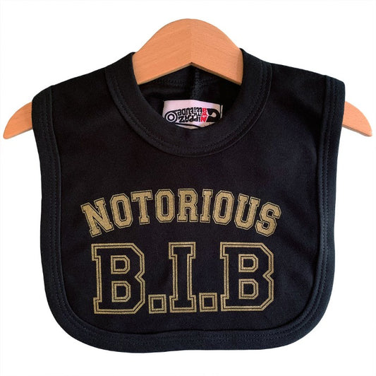 Notorious B.I.B Baby Bib (Black & Gold)