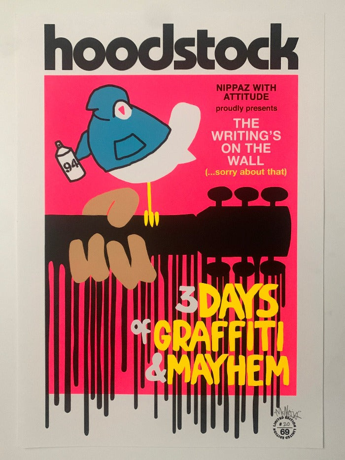 Hoodstock Festival (Pink) - Screen Print